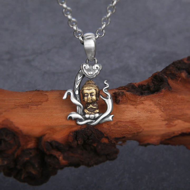 Buddha Stones en argent sterling 925 avec poignée de Bouddha Ruyi Zen Buddha Compassion - Symbole de Bouddha (Compassion♥Sérénité) - image 1
