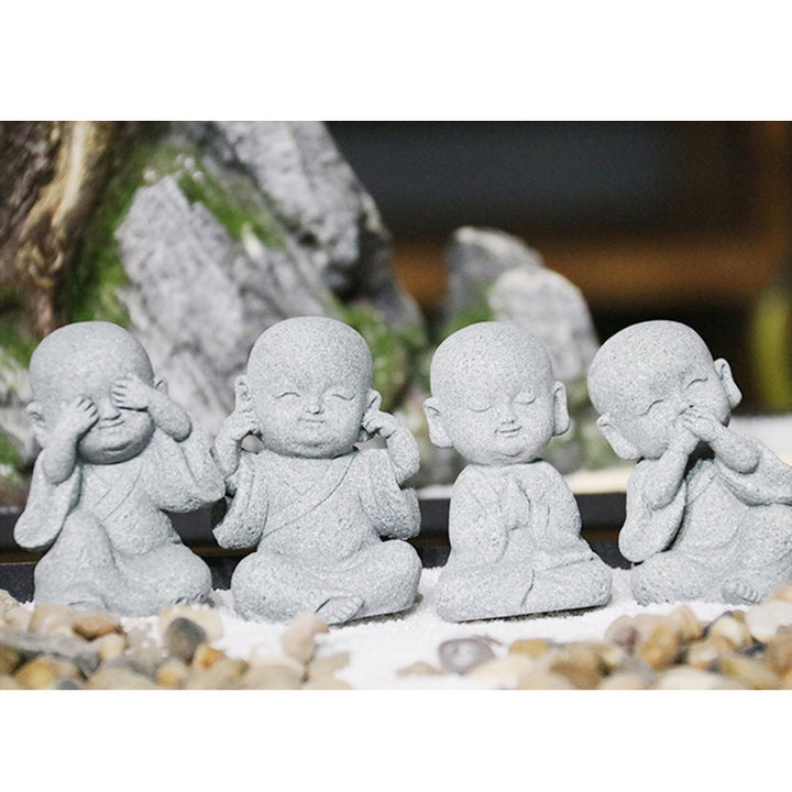 Buddha Stones Méditation Prière Moine Statue de Bouddha Sérénité Décoration de la Maison - image 18