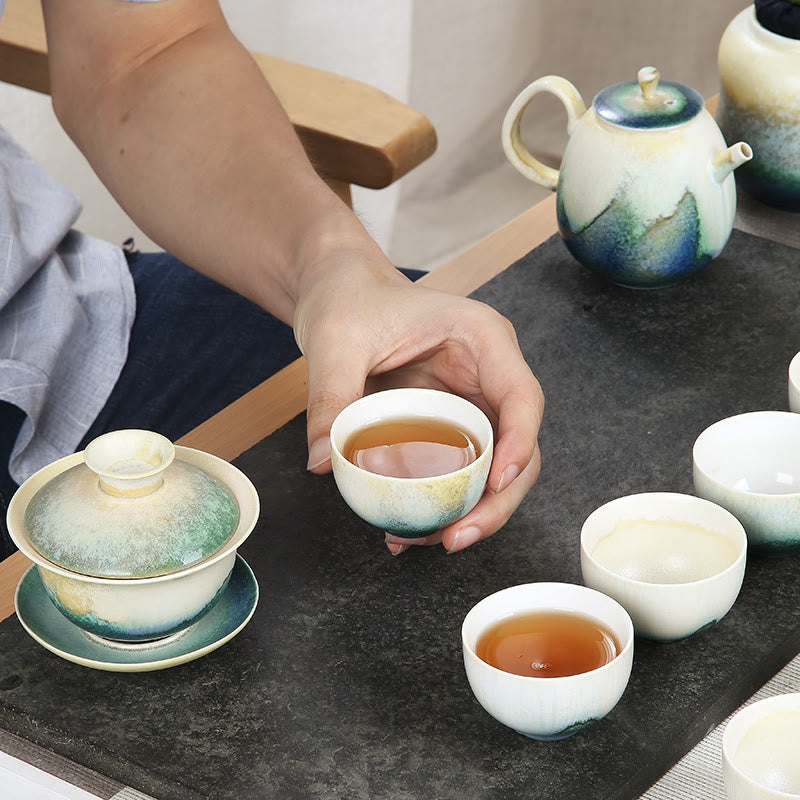 Tasse à thé créative en céramique verte Buddha Stones Tasses à thé Kung Fu