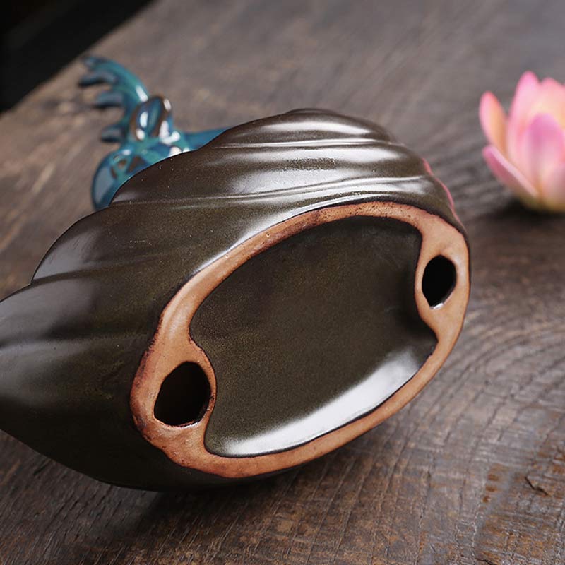 Brûleur d'encens de méditation en céramique Buddha Stones Little Deer Lotus