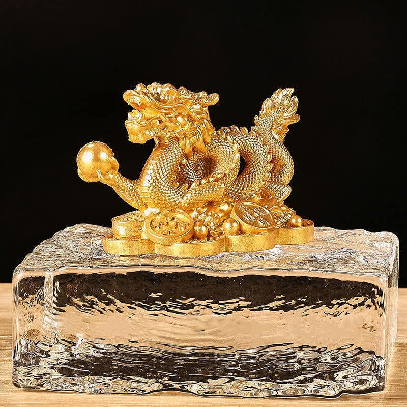 Buddha Stones Feng Shui Dragon Pièce de monnaie en cuivre Richesse Succès Chance Décoration
