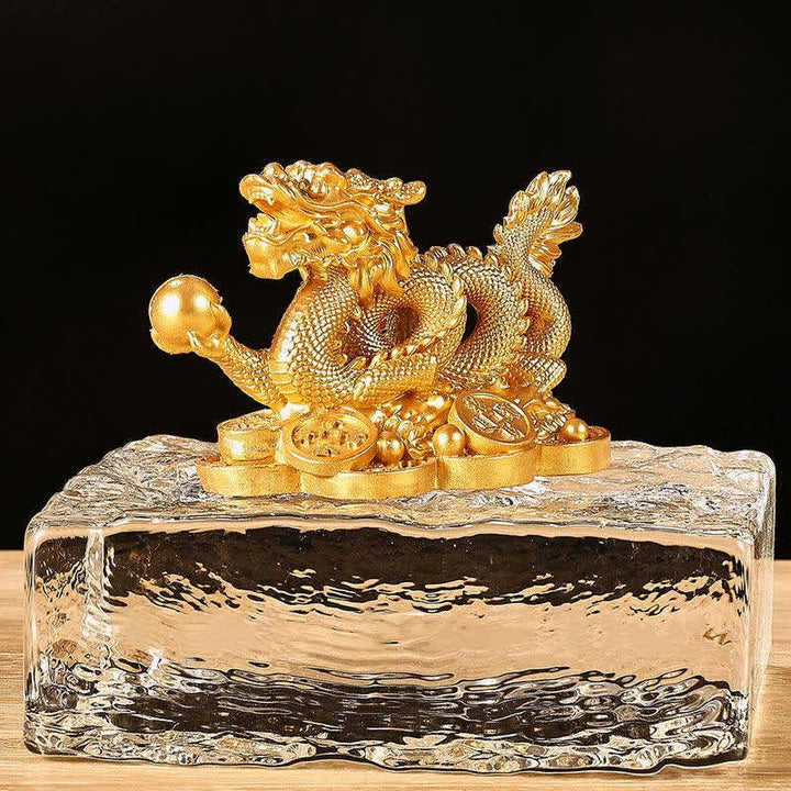 Buddha Stones Feng Shui Dragon Pièce de monnaie en cuivre Richesse Succès Chance Décoration