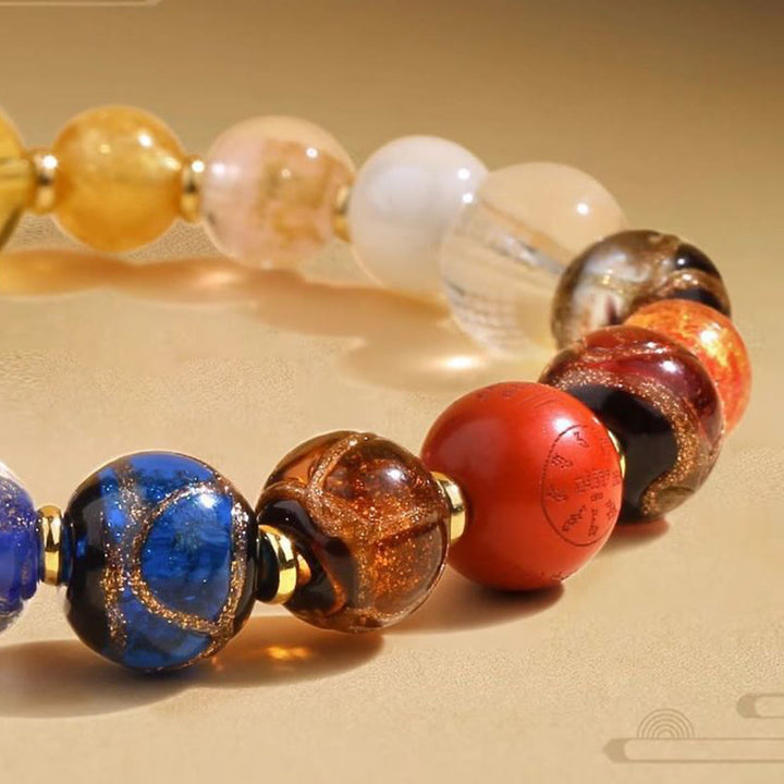 Buddha Stones Tibétain Coloré Cendres Perles de Verre Liuli Om Mani Padme Hum Dorje Vajra 18 Perles Poignet Mala