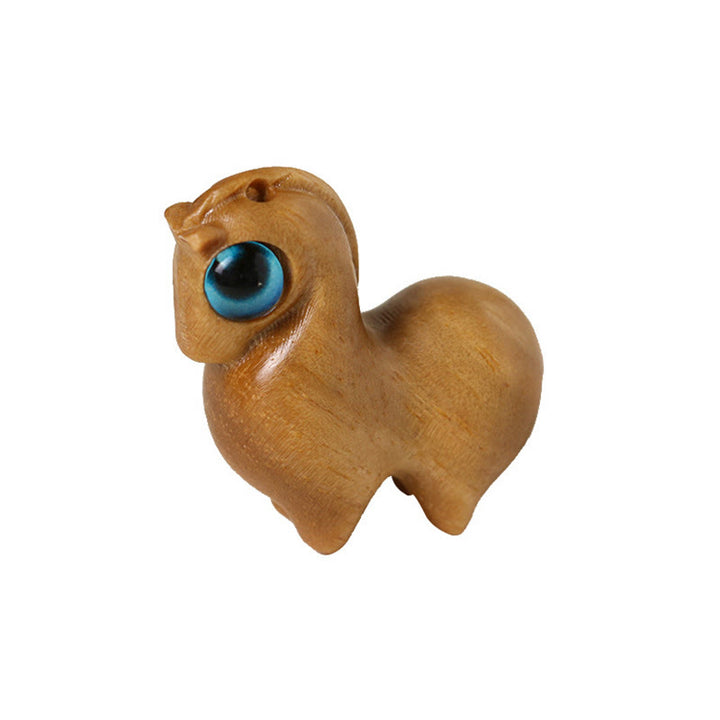 Buddha Stones Petite Feuille Bois de Santal Rouge Bois de Santal Vert Mini Cheval Porte-Bonheur Protection Décoration