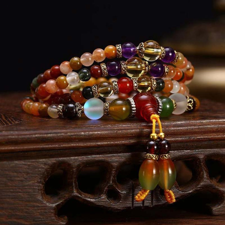 Bracelet Mala de guérison en 108 quartz de Buddha Stones