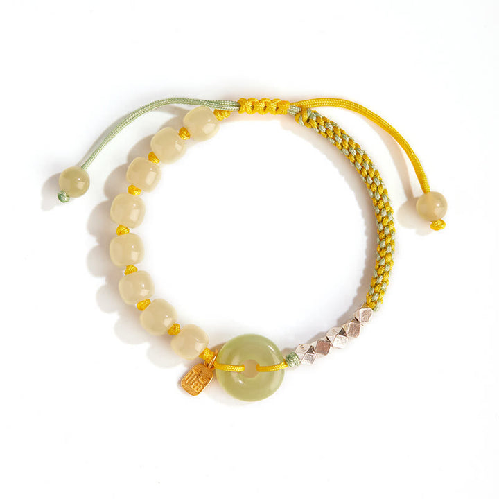 Bracelet porte-bonheur en perles de jade Hetian en argent sterling 925 Buddha Stones