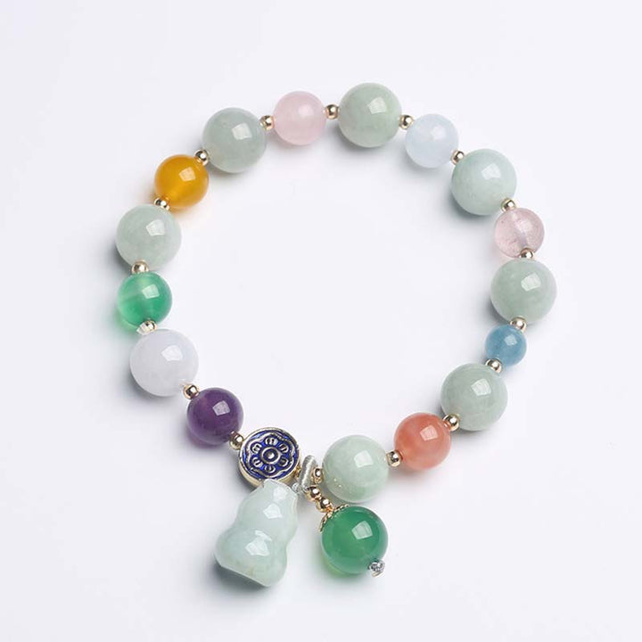 Bracelet porte-bonheur en gourde et jade