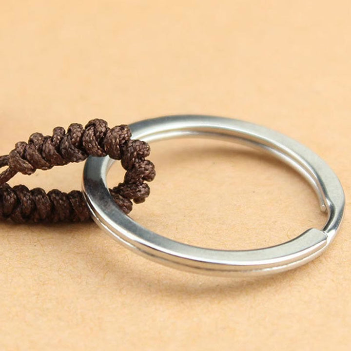 Porte-clés porte-bonheur en cuivre avec inscription « Bonne chance »