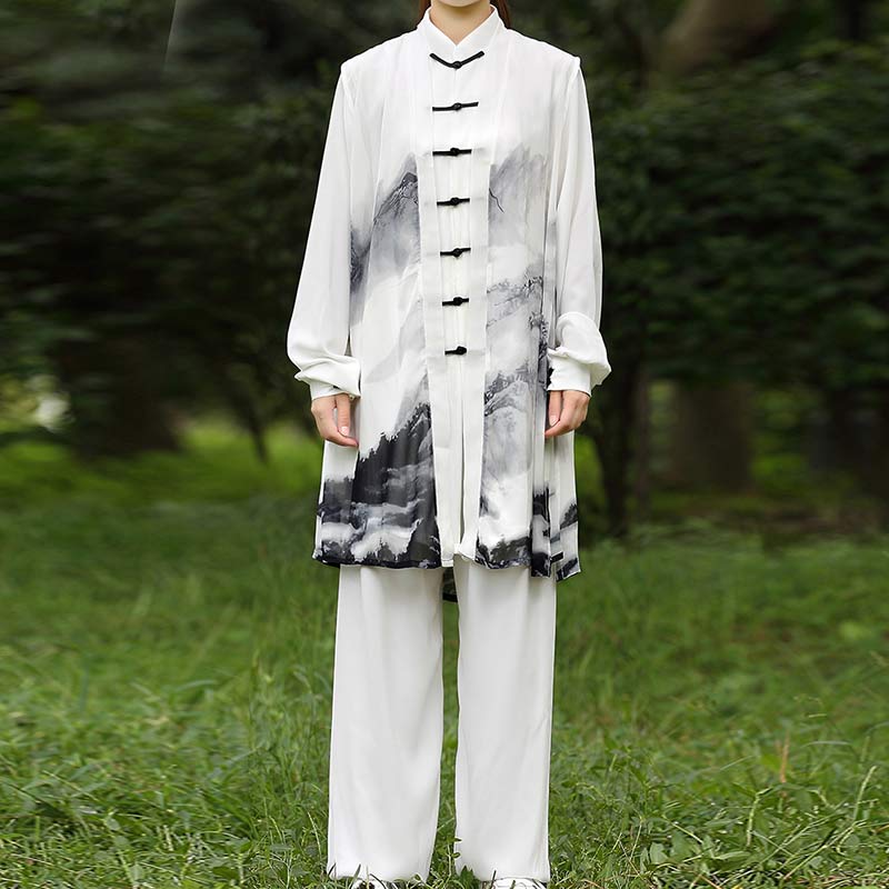 Ensemble de vêtements unisexe 3 pièces pour peinture à l'encre, méditation, prière, spirituel, zen, tai-chi, qigong