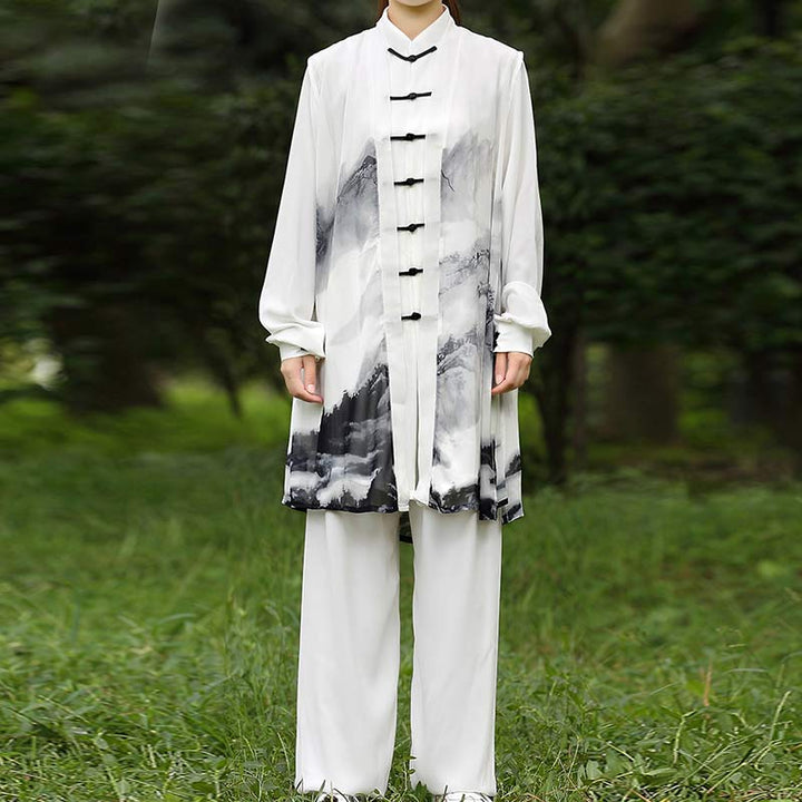 Ensemble de vêtements unisexe 3 pièces pour peinture à l'encre, méditation, prière, spirituel, zen, tai-chi, qigong