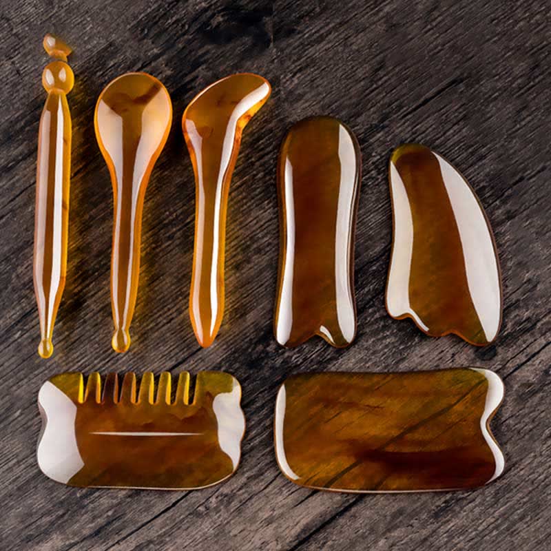 Ensemble d'outils de massage du corps entier en résine Gua Sha