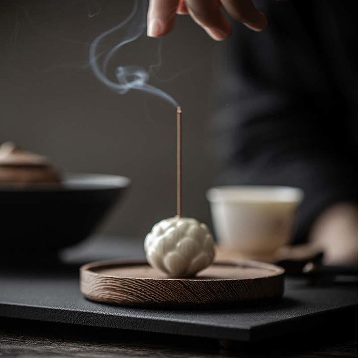 Brûleur d'encens en céramique en forme de mini Buddha Stones