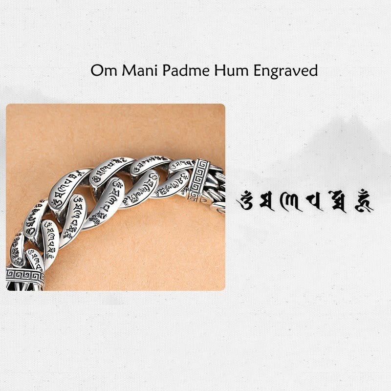 Bracelet de pureté et de paix gravé Buddha Stones Om Mani Padme Hum