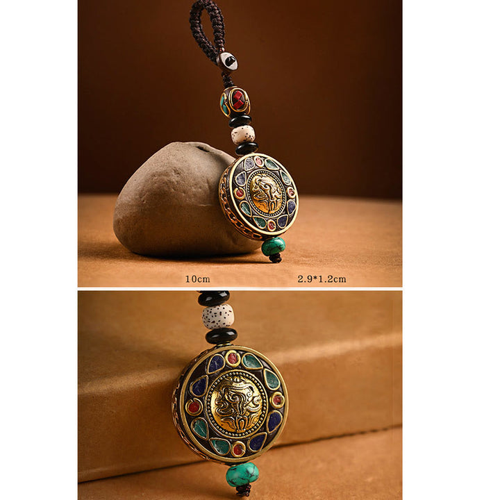 Buddha Stones tibétain Om Mani Padme Hum Bodhi graine paix porte-clés