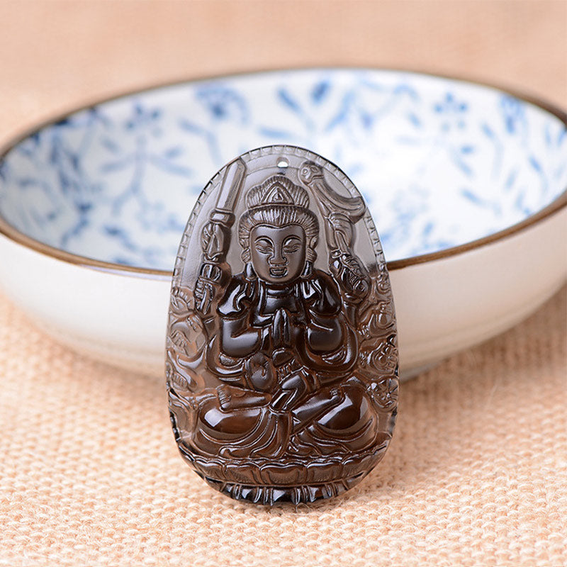 Collier de protection en obsidienne du zodiaque chinois