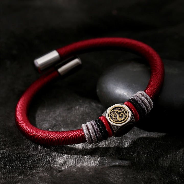 Bracelet en argent sterling 925 Buddha Stones et nœud parfait King Kong