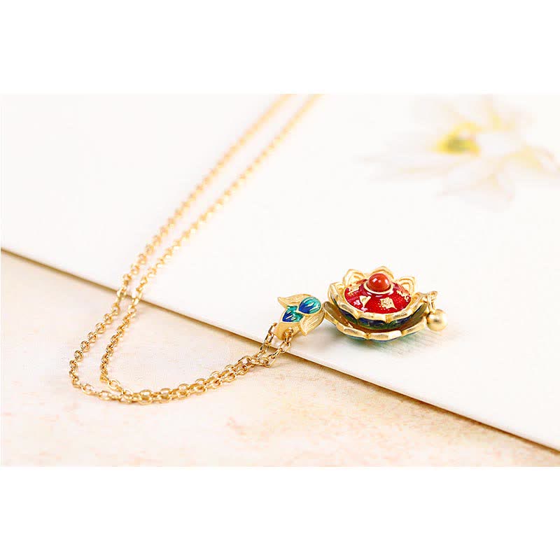 Collier pendentif en argent sterling 925 avec roue de prière en agate rouge du Tibet - image 10