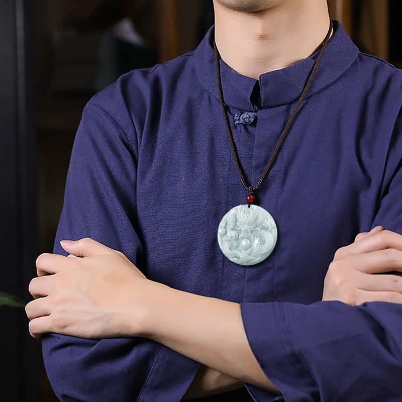 ❗❗❗Une vente flash - Collier à cordon avec amulette de succès en jade et Buddha Stones en forme de dragon du zodiaque chinois - image 4