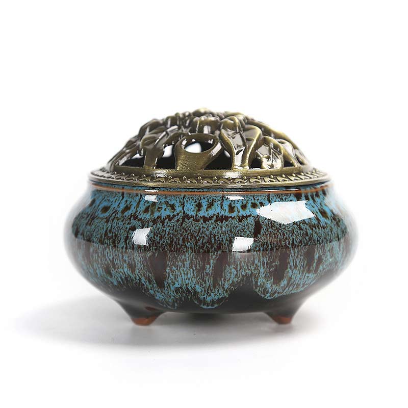 Brûleur d'encens en céramique coloré Buddha Stones