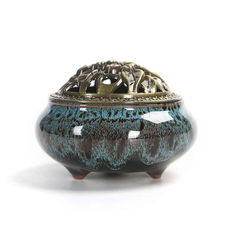 Brûleur d'encens en céramique coloré Buddha Stones