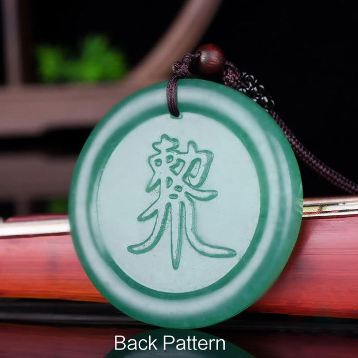 Buddha Stones Collier d'équilibre Yin Yang Pendentif en aventurine verte  - image 4