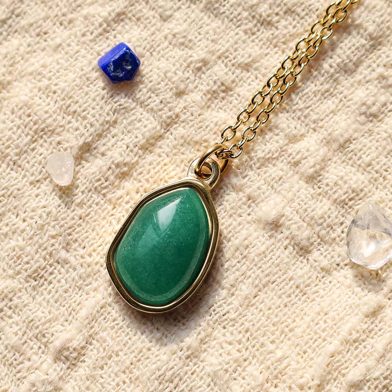 Buddha Stones pendentif bénédiction en aventurine verte naturelle, améthyste, quartz rose