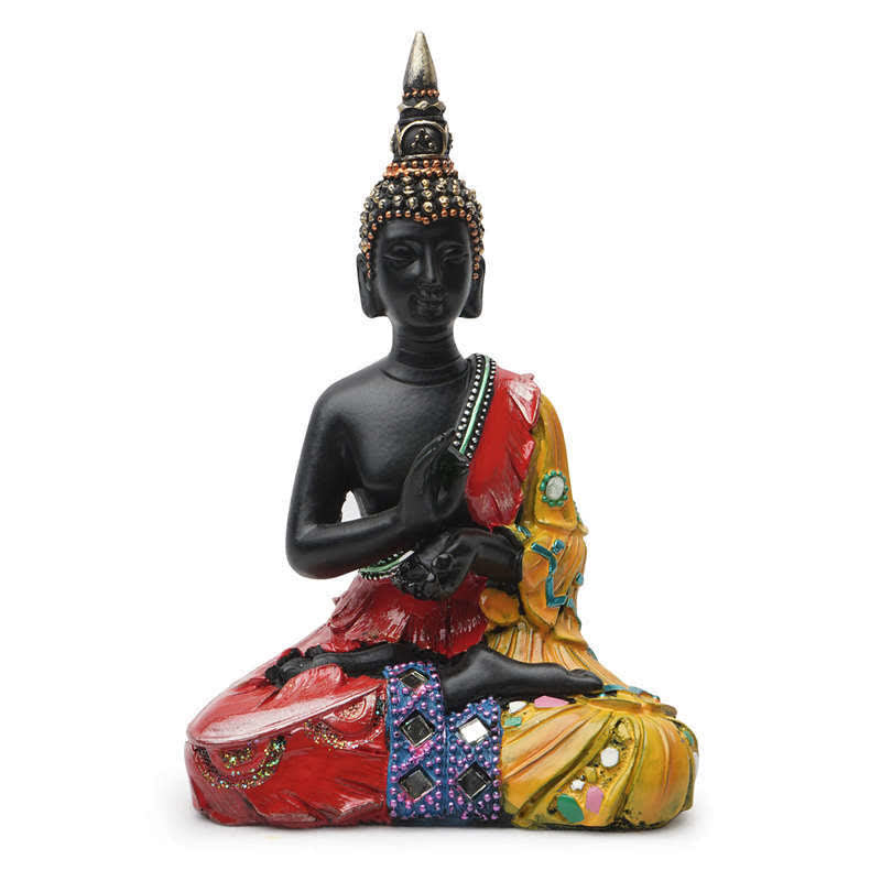 Statue décorative en résine de Bouddha thaïlandais Sérénité - 12 x 7,5 x 18 cm - image 0
