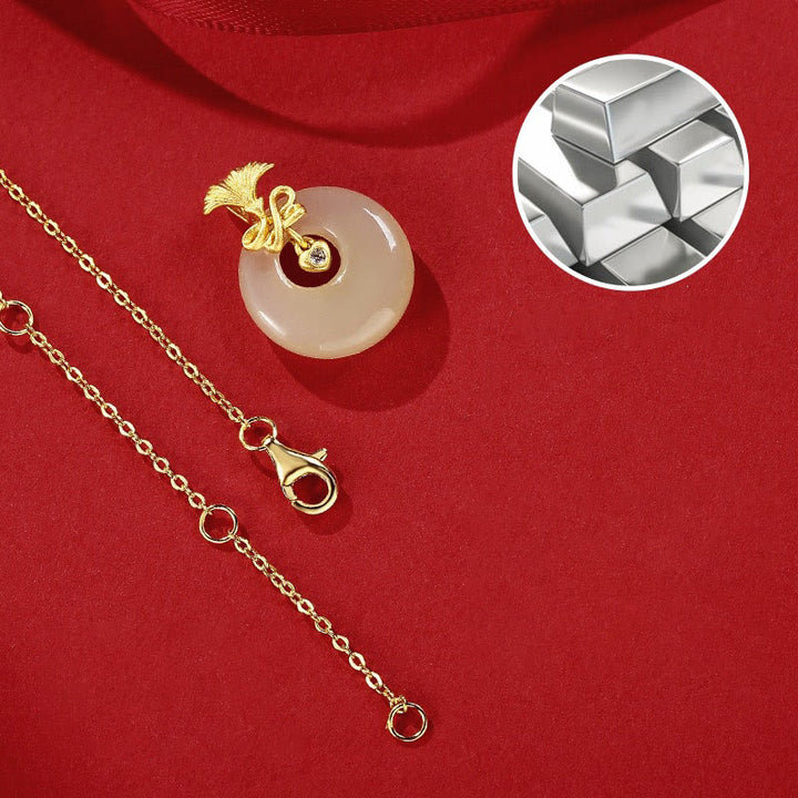 Collier pendentif fleur d'œillet en jade Hetian naturel en argent sterling 925 Buddha Stones - image 2