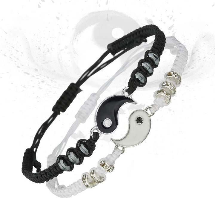 Bracelet couple Yin Yang Hématite Buddha Stones 2 pièces