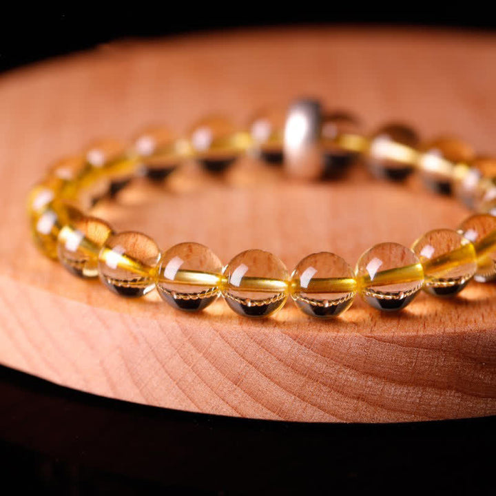 Bracelet de protection en argent sterling 925 avec pendentif en citrine et bouddha du zodiaque chinois