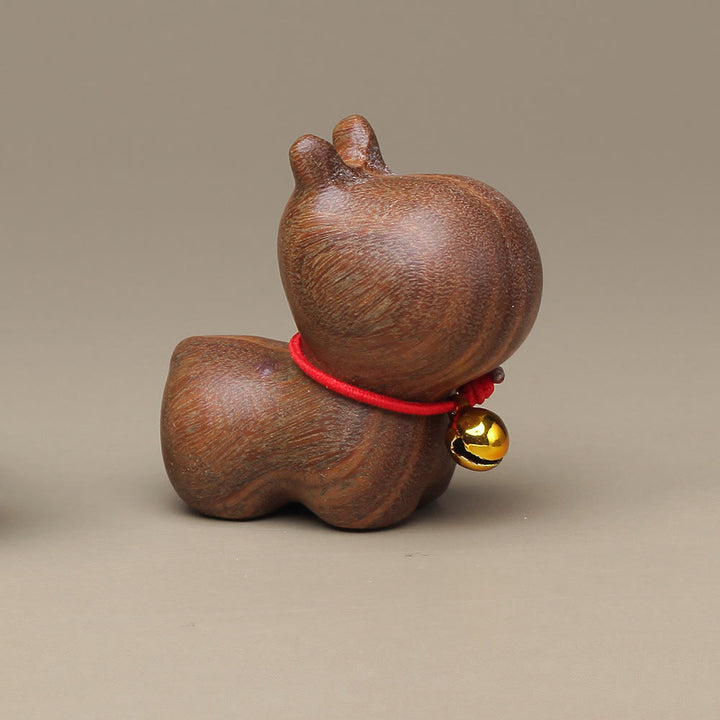 Buddha Stones de santal vert Petite feuille Bois de santal rouge Chat mignon Animaux Décoration de paix apaisante - Hippopotame en bois de santal vert - image 22