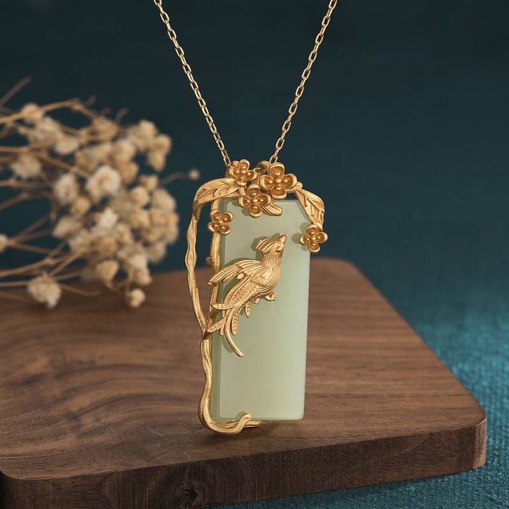 Collier pendentif équilibre en aventurine verte naturelle