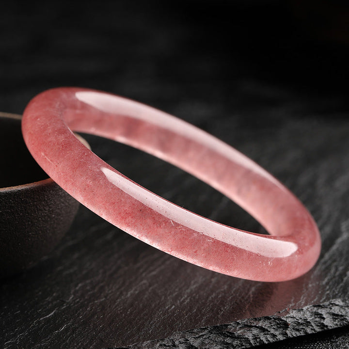 Bracelet de guérison d'amour en quartz fraise naturel Buddha Stones - image 1