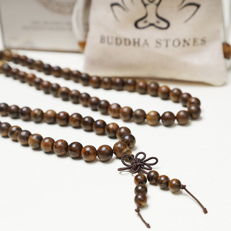 Bracelet Mala 108 Buddha Stones Prière Méditation Bois de Santal Élastique - image 5