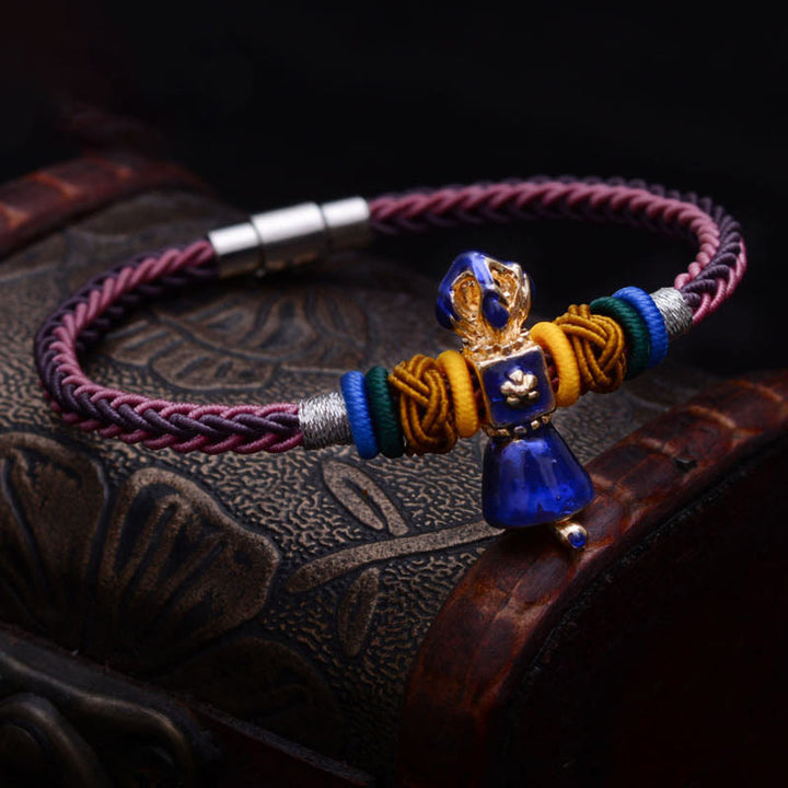Bracelet tibétain fait main en corde Dorje Vajra à huit fils