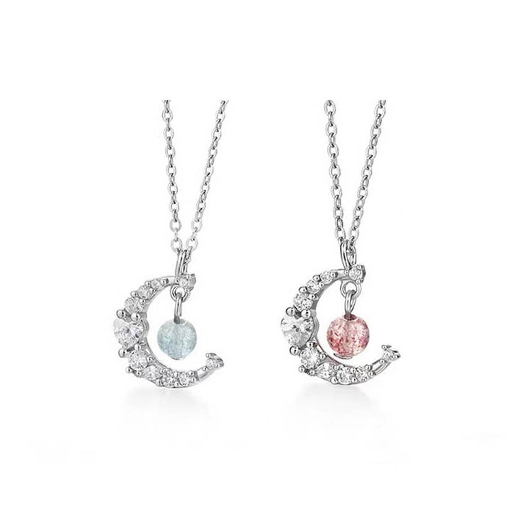 Collier de guérison d'amour en cristal bleu quartz fraise Buddha Stones
