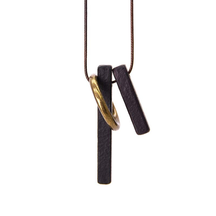 Collier pendentif illumination en bois d'ébène Buddha Stones et cercle zen - image 4