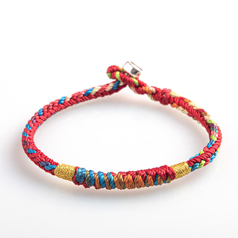 Bracelet multicolore Buddha Stones « Que l'année à venir soit une année de sécurité et de chance »