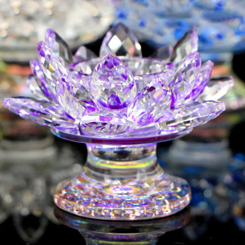 Bougeoir en cristal en forme de fleur de lotus pour la maison ou le bureau