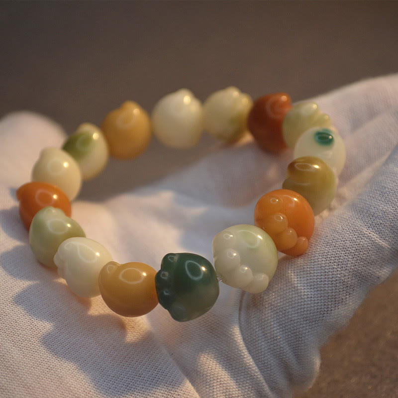 Bracelet d'harmonie calme avec pattes de chat mignon en Buddha Stones et graines de Bodhi multicouches - image 4