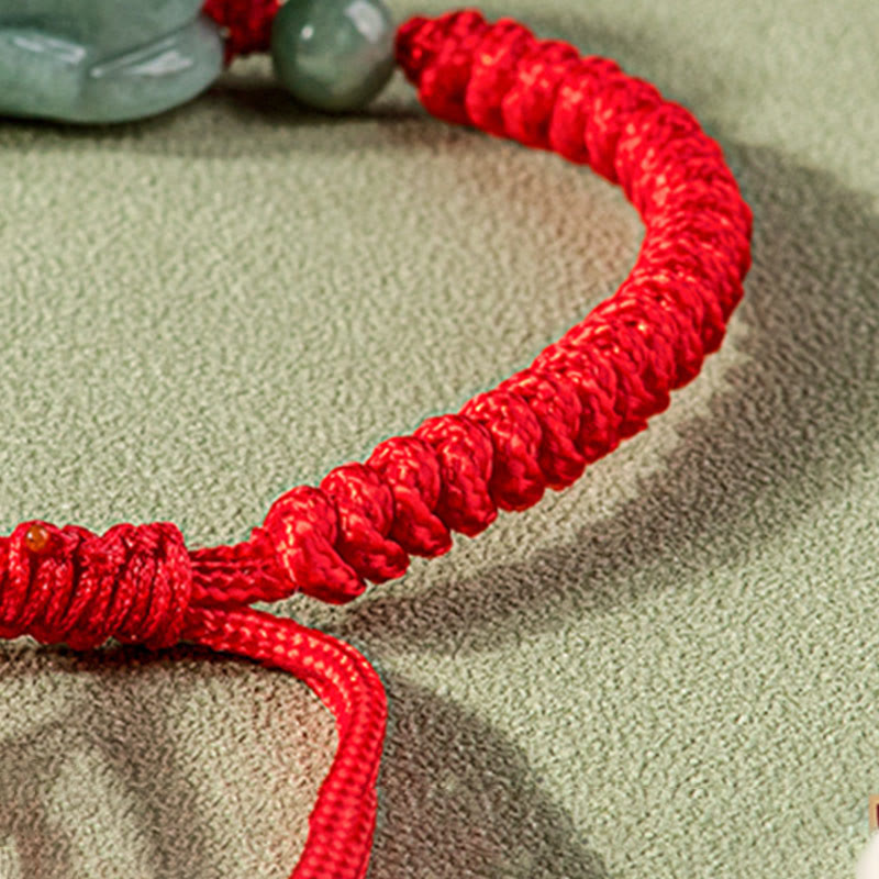Bracelet tressé en jade naturel fait main avec Buddha Stones et protection PiXiu King Kong
