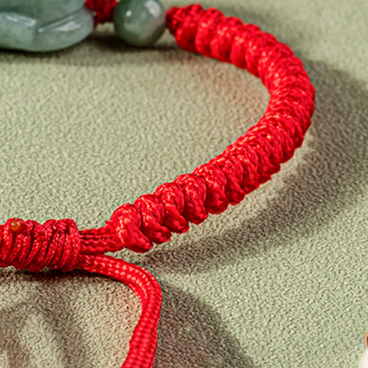 Bracelet tressé en jade naturel fait main avec Buddha Stones et protection PiXiu King Kong