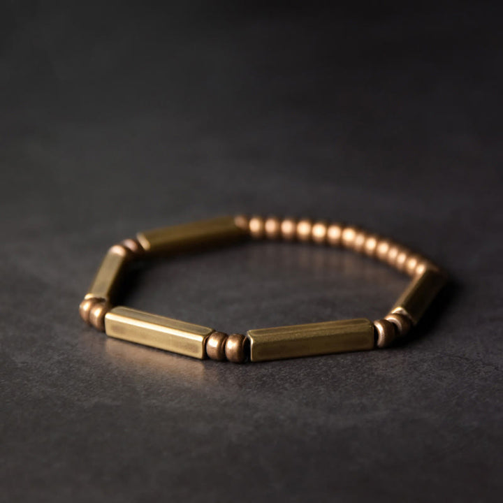 Bracelet tibétain simple en cuivre avec Buddha Stones pour la richesse et la chance