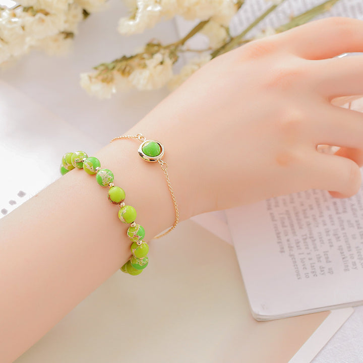 Bracelet positif en cristal de quartz fraise et pierre de soleil Buddha Stones