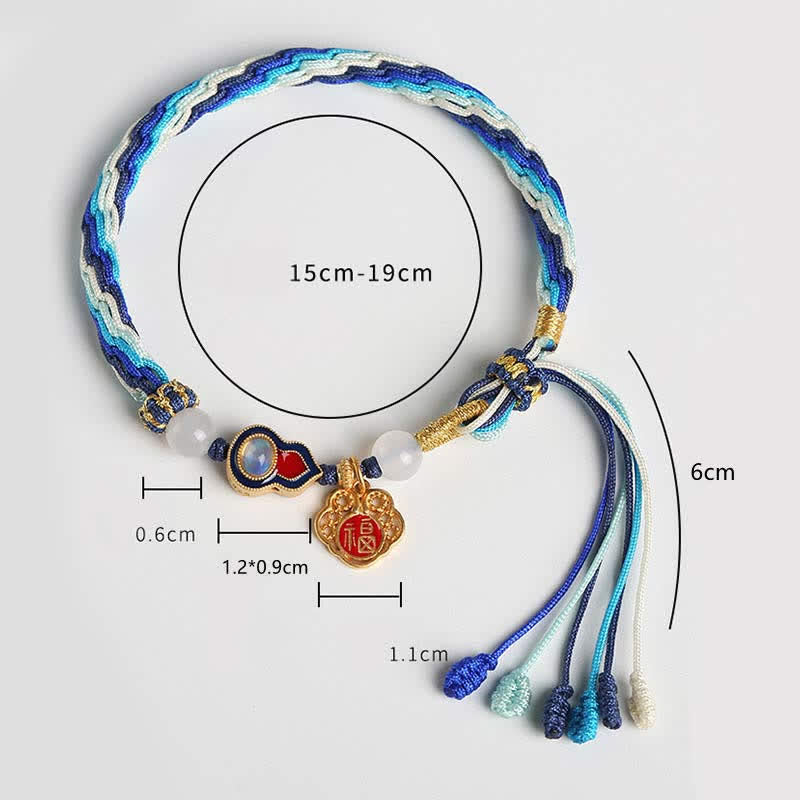Bracelet en argent sterling 925 fait à la main avec cordon de bénédiction et nœud de réincarnation