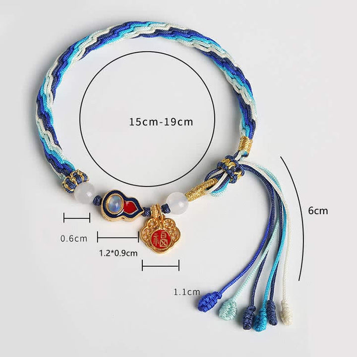 Bracelet en argent sterling 925 fait à la main avec cordon de bénédiction et nœud de réincarnation