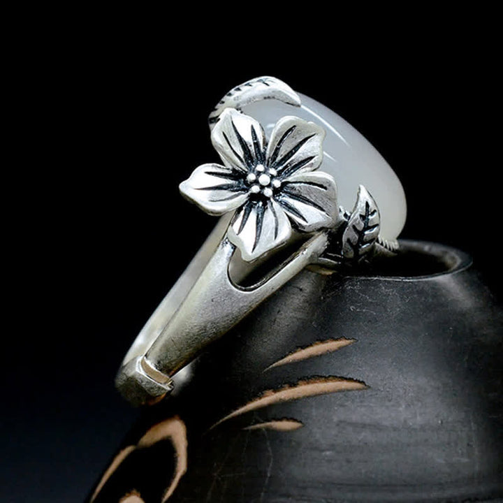 Bague d'harmonie positive en argent sterling 990 avec calcédoine naturelle et prune - image 15