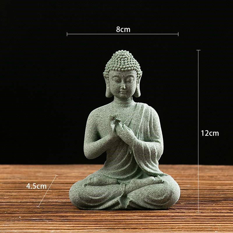 Buddha Stones Méditation Tibétaine Contemplation Bouddha Sérénité Compassion Statue Figurine Décoration - Prière 8*4,5*12cm - image 5