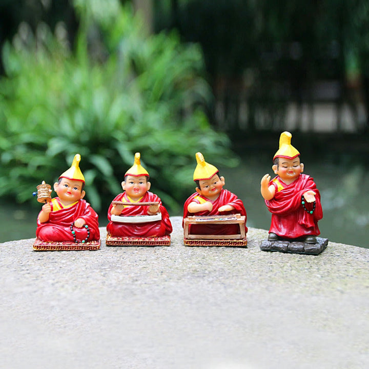 Buddha Stones peintes à la main, figurines de lama tibétaines sculptées, décoration créative pour la maison, le bureau ou la voiture
