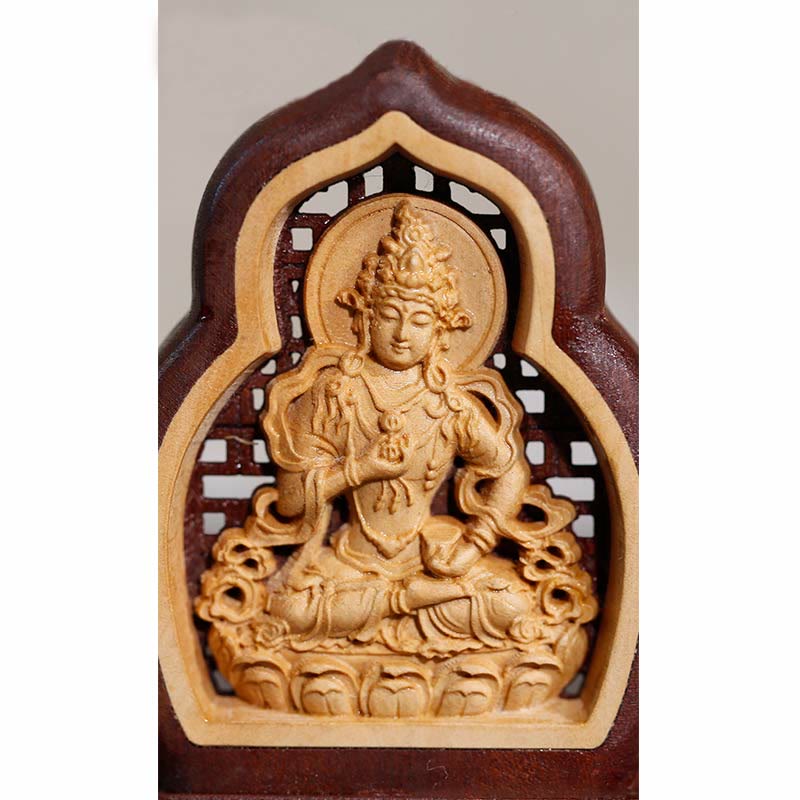 Statue de compassion gravée en bois de Bouddha Vajrasattva, figurine décorative - image 6